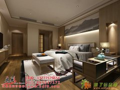 新中式卧室效果图设计制作，3D效果图制作，代做家装工装效果图