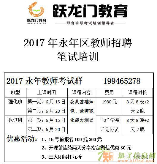 永年区2017年教师招聘笔试培训