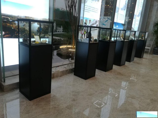高端黑色玻璃展示柜立式高柜
