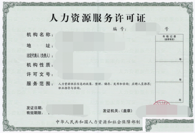 人力资源服务许可证申请条件