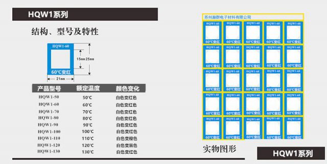 BCW1系列反光显示不可逆变色测温贴片单格测温纸