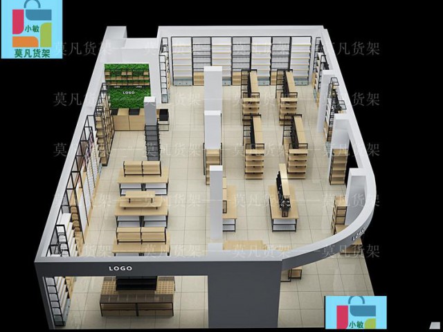 莫凡货架免费设计效果图-百货店展示架作用及其优势