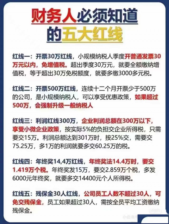 财务人必须知道的五大红线