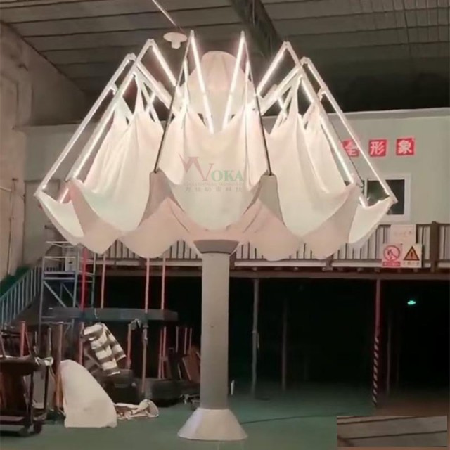 智能高承重太阳伞4米升降式照明灯遮阳伞