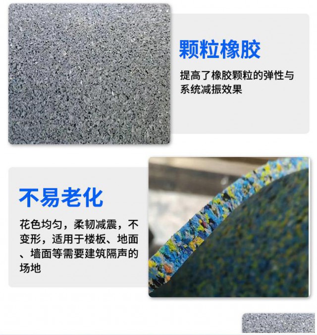 厂家现货聚氨酯发泡橡胶隔声垫包房健身房降噪隔音垫橡胶颗粒楼板