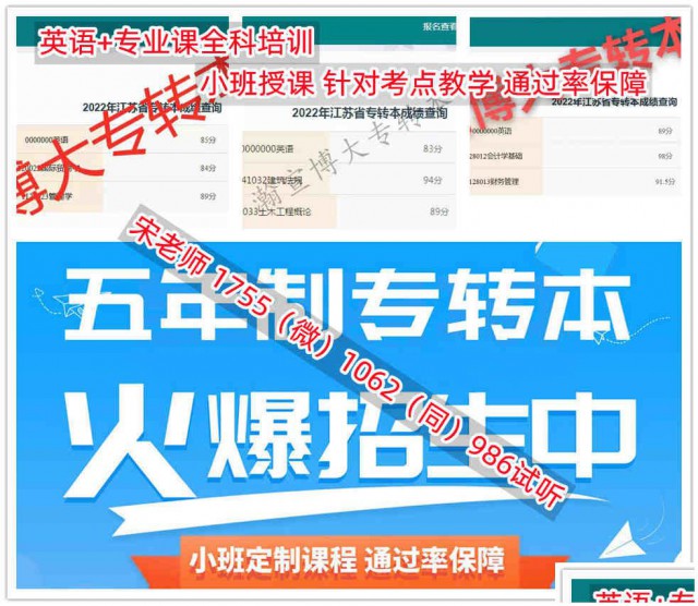 高职5年级但英语基础弱五年制专转本3门科目培训有推荐吗