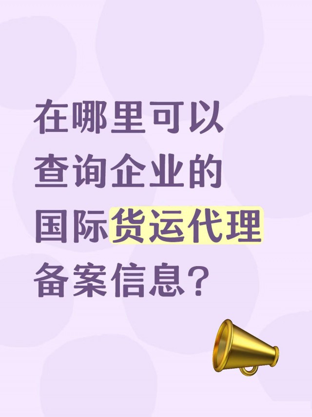 在哪里可以查询企业的国际货运代理备案信息？