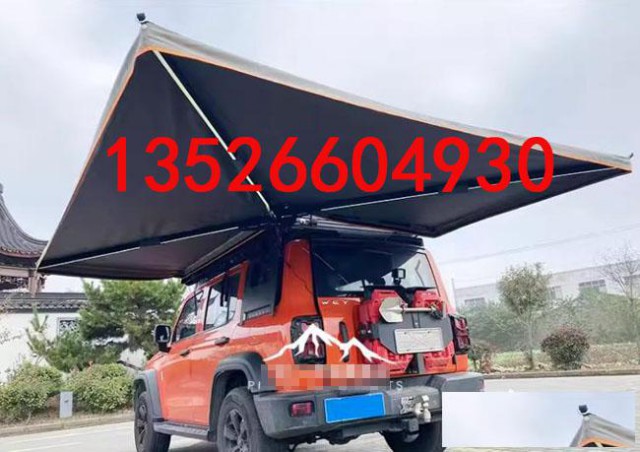 皮卡车三开门高盖侧帐270度旋转天幕遮阳蓬露营装备